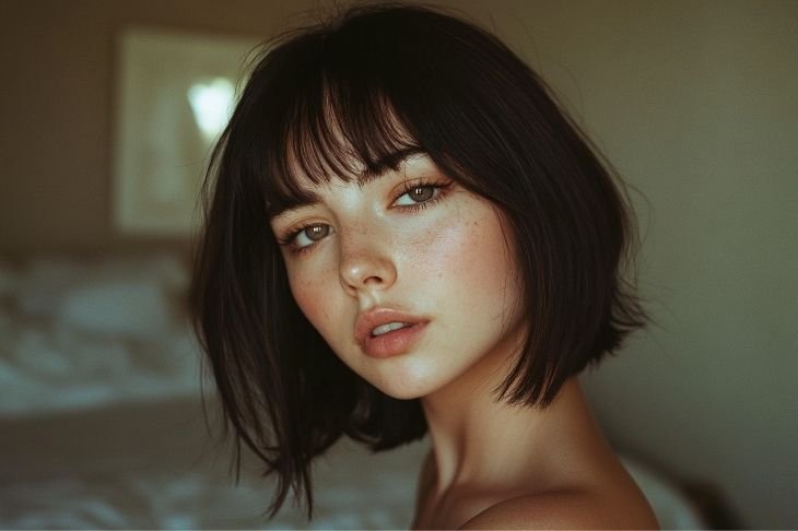 20+ Short French Bob Hairstyles [2025] : With Round Face, Braid & Bangs