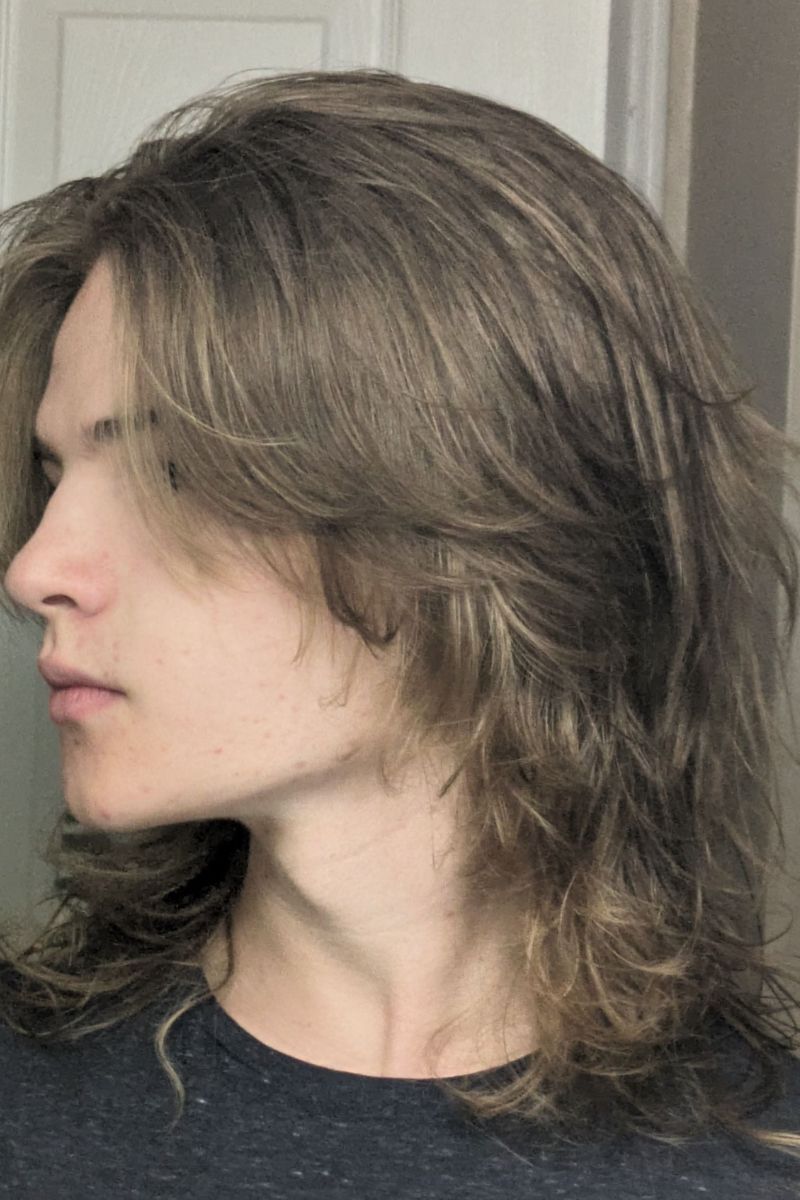 Long, Layered Wolf Cut for Men