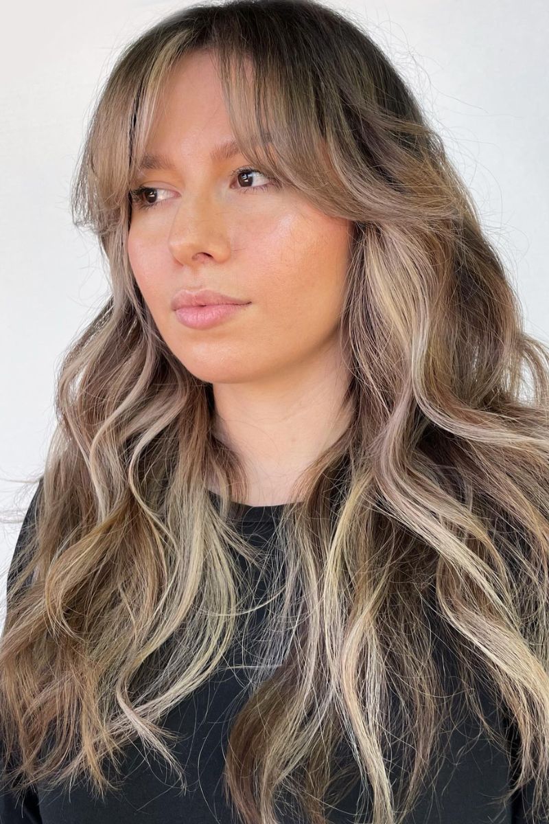 Multi dimensional balayage and a long wolf cut