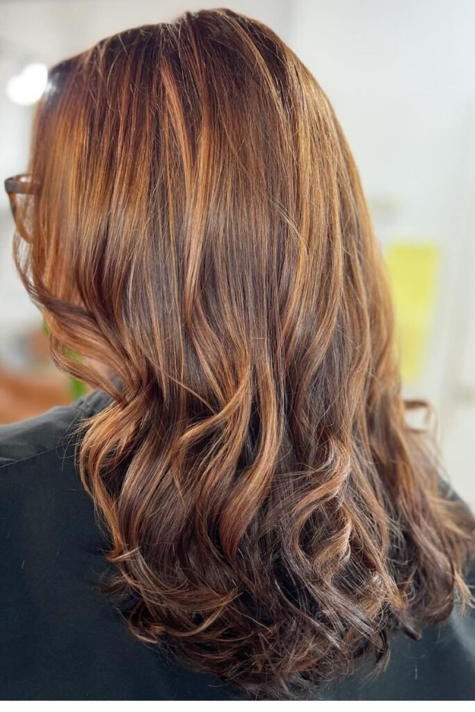 Pumpkin Spice Highlights with Loose Waves