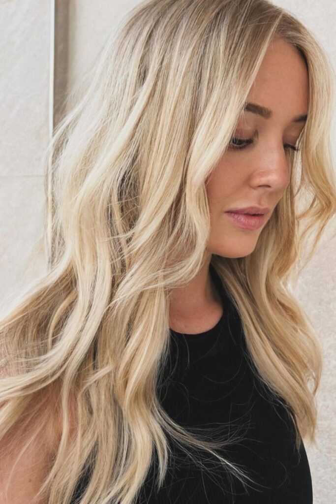 Undone Beach Waves with Soft Texture and Middle Part