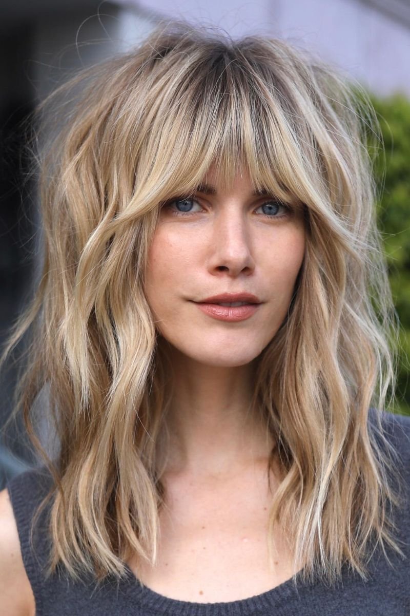 Wavy Shag with Textured Bangs