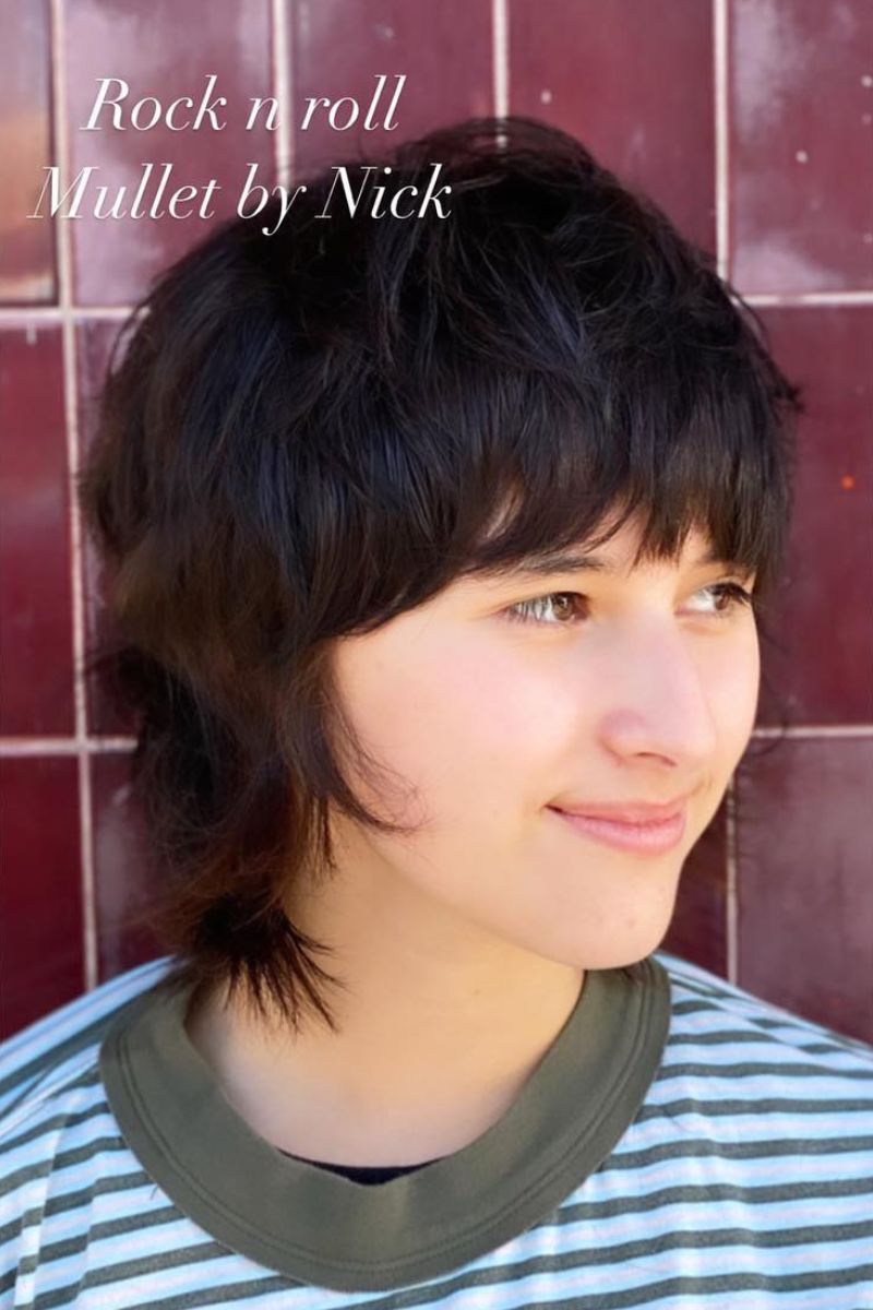 Wolf-cut mullet