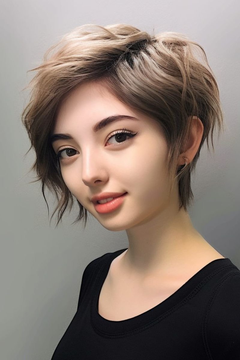 choppy short wolf cut