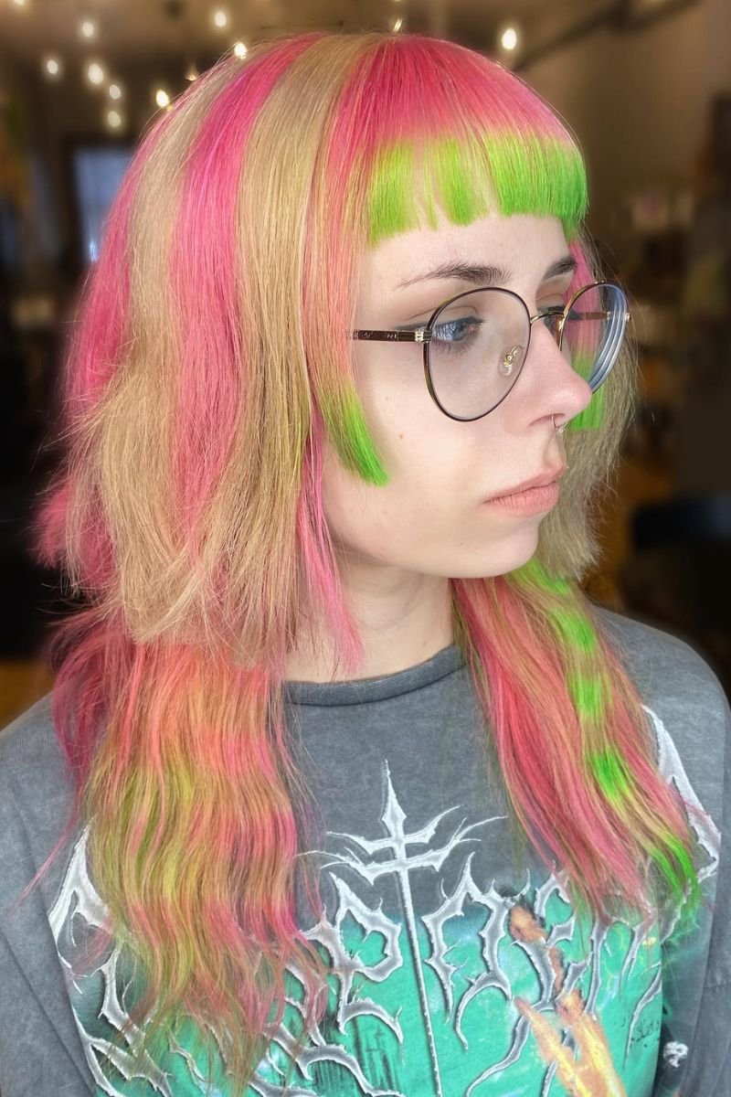 layered octopus cut with vibrant highlights