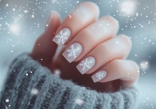 15 White Christmas Women's Nails Design Ideas [with Tutorials!]