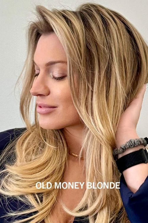 Old money blonde soft layers long length face-framing 