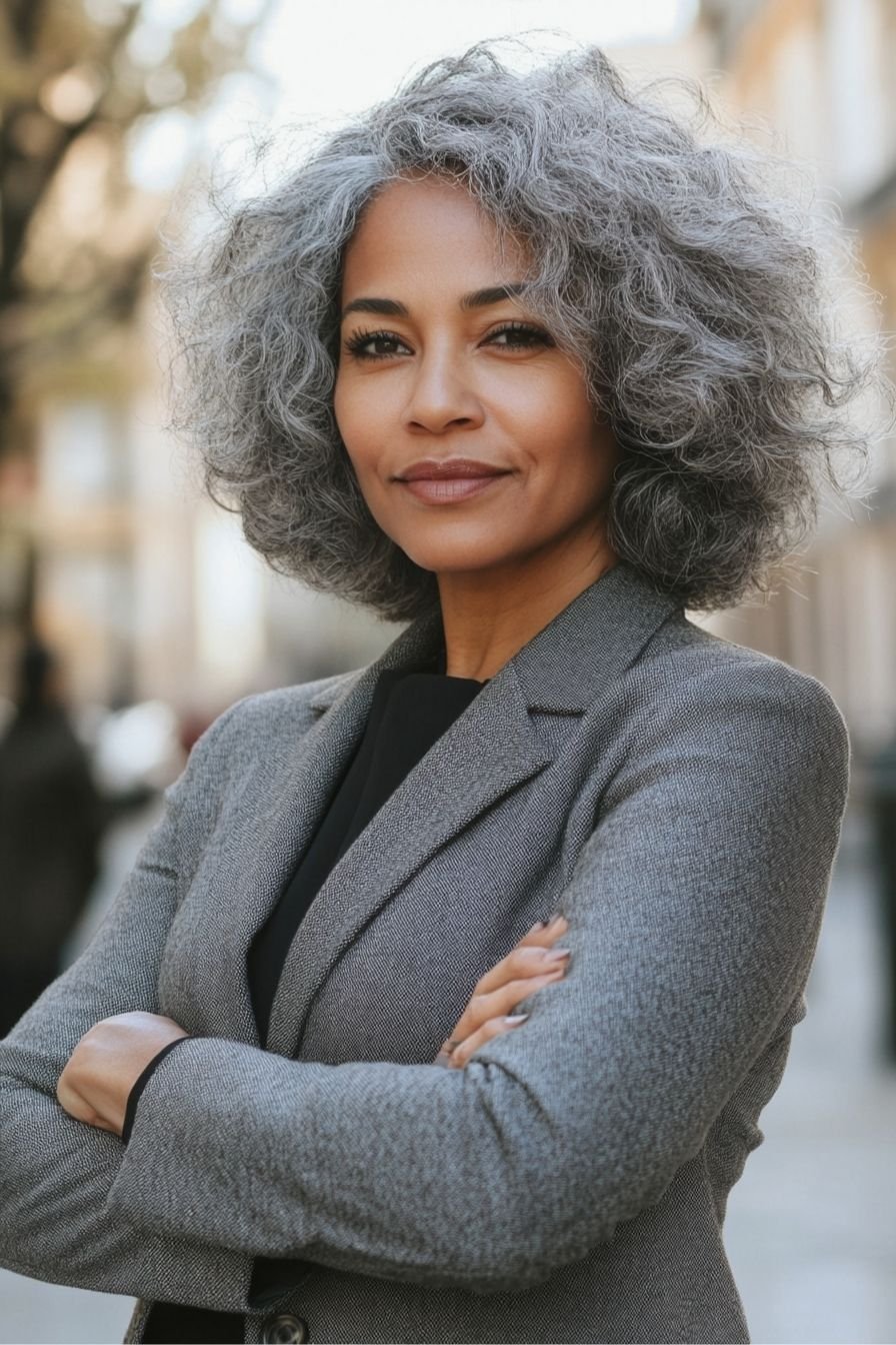 Angled Grey Bob