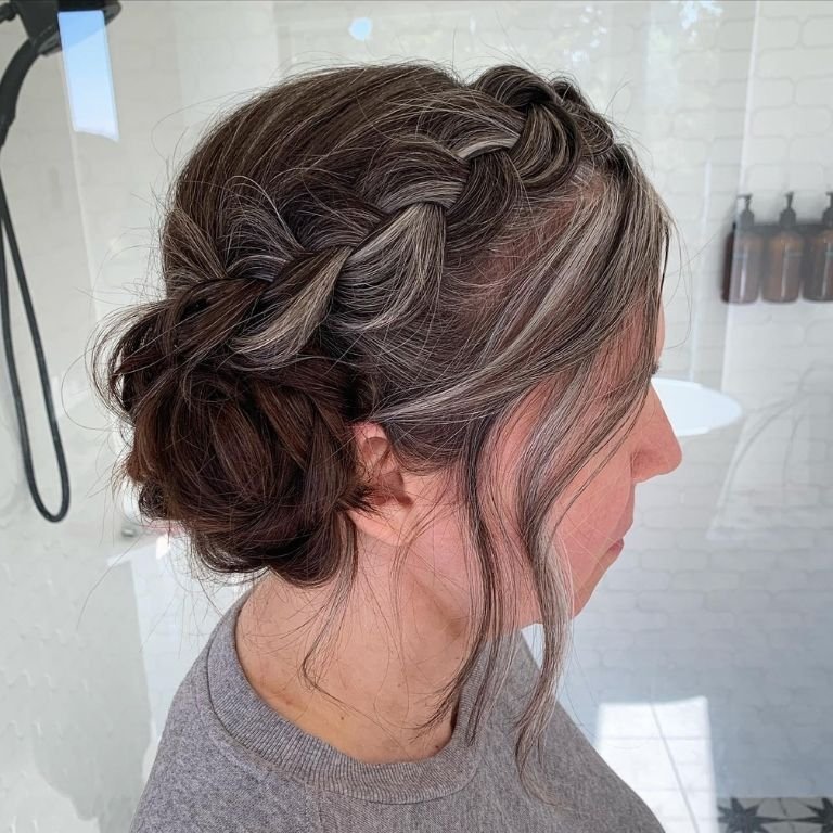 Braided Updo with Soft Strands