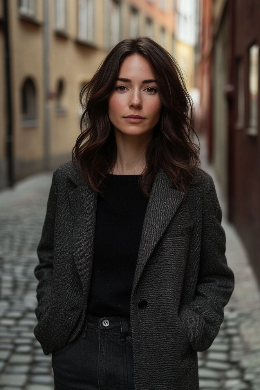 Dark Brown with Smoky Amber Lowlights