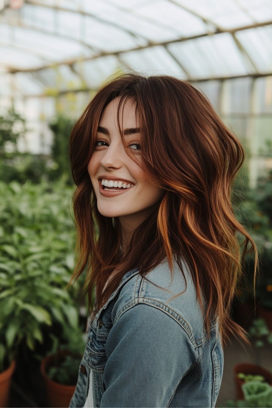 Espresso Brown with Burnt Orange Highlights