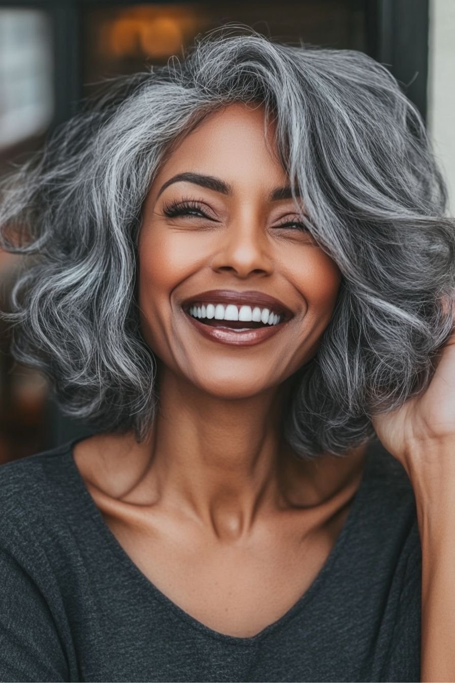 Layered Grey Bob