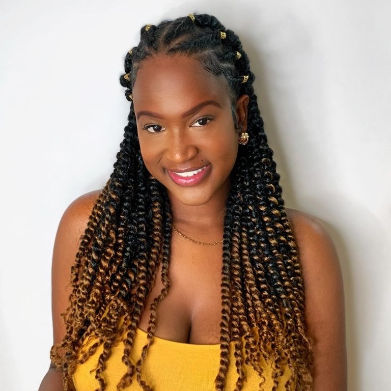 Ombre Curls with Beaded Ends
