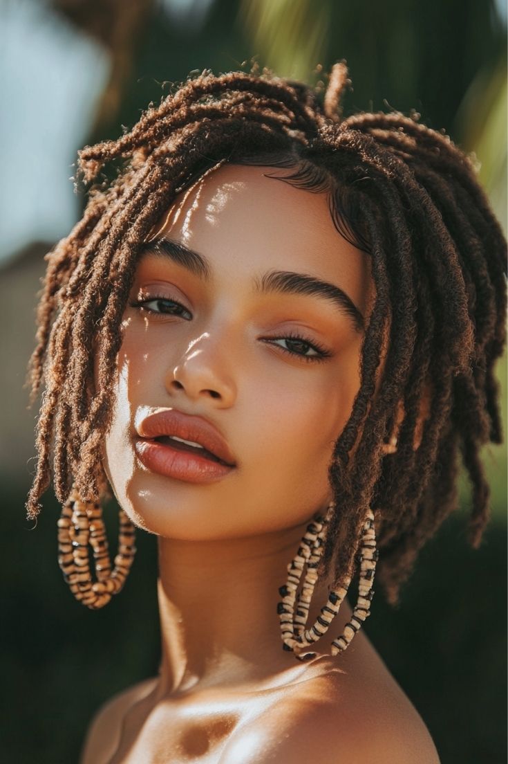 Short Locs with Beaded Ends
