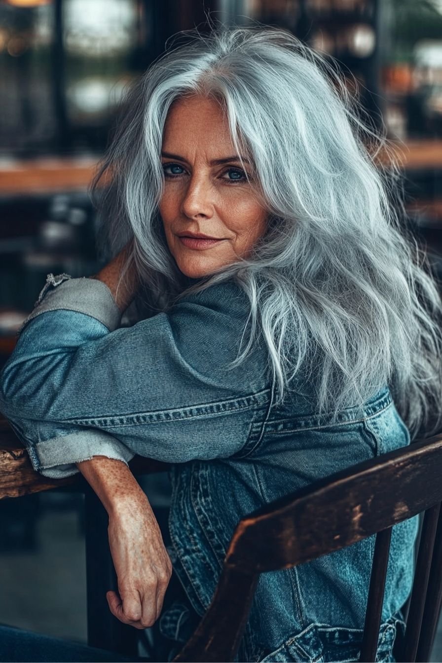 Silver Hair with Blue Undertones