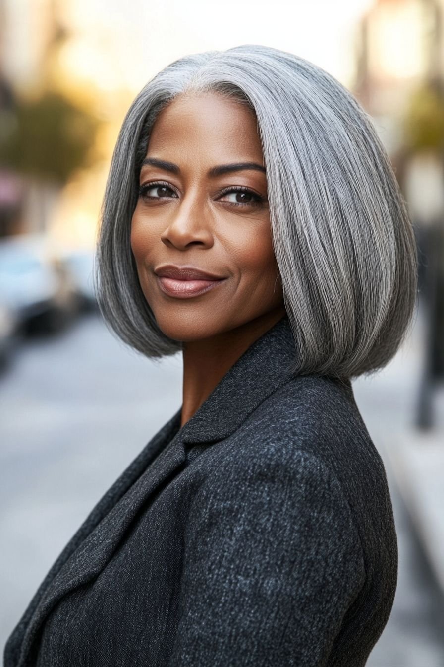 Sleek Grey Bob