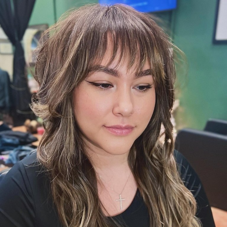 Textured Layers with Wispy Bangs