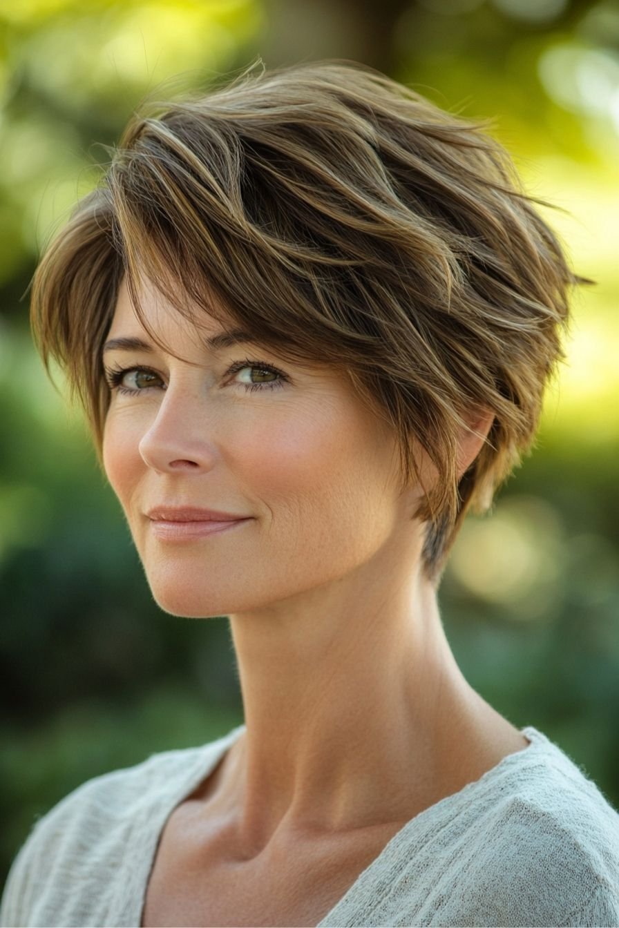 Tousled Short Cut with Highlights