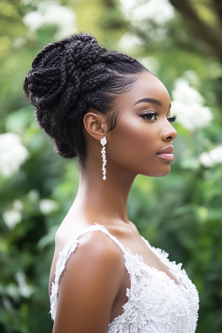 Braided Updo with Sleek Edges 