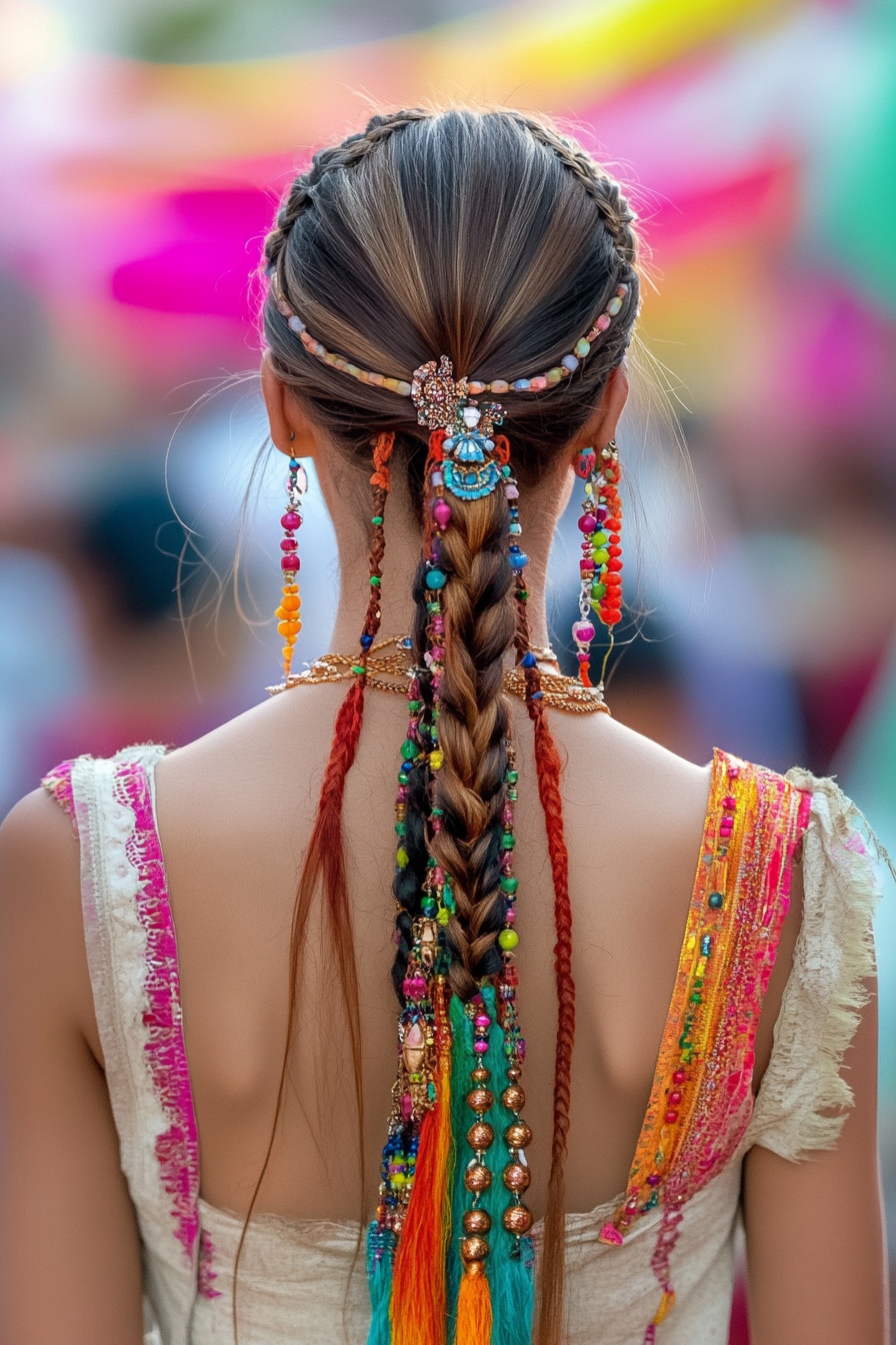 Vibrant Braided Hairstyle