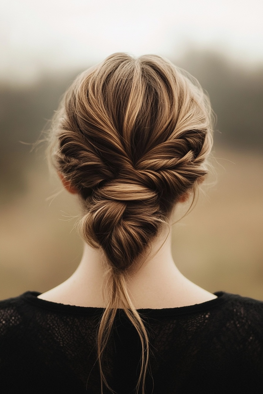 Chic Twisted Low Bun