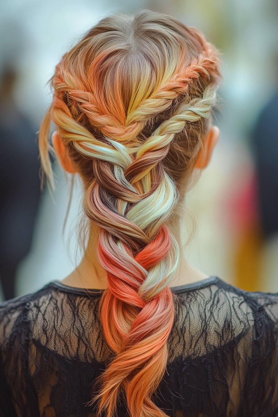 Vibrant Sunset Braid Fusion