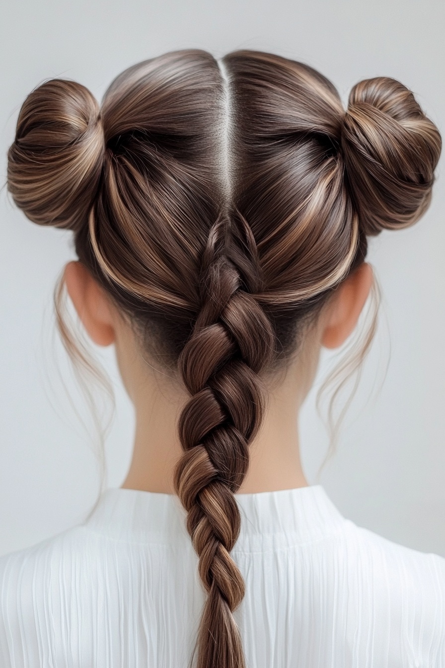 Playful Space Buns with Braided