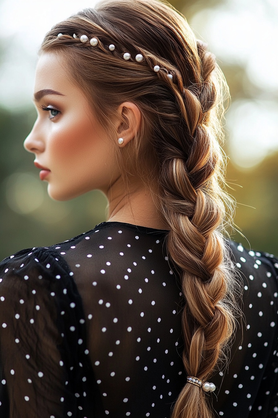 Braided Crown with Pearl